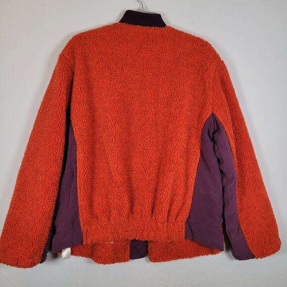 Free People Womens Rivington Sherpa Jacket Coat Size Small Red Outdoor Boho Fall - Picture 9 of 9